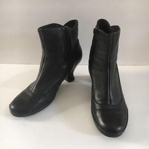 Clarks Indigo Leather Booties Granny Ankle Boots